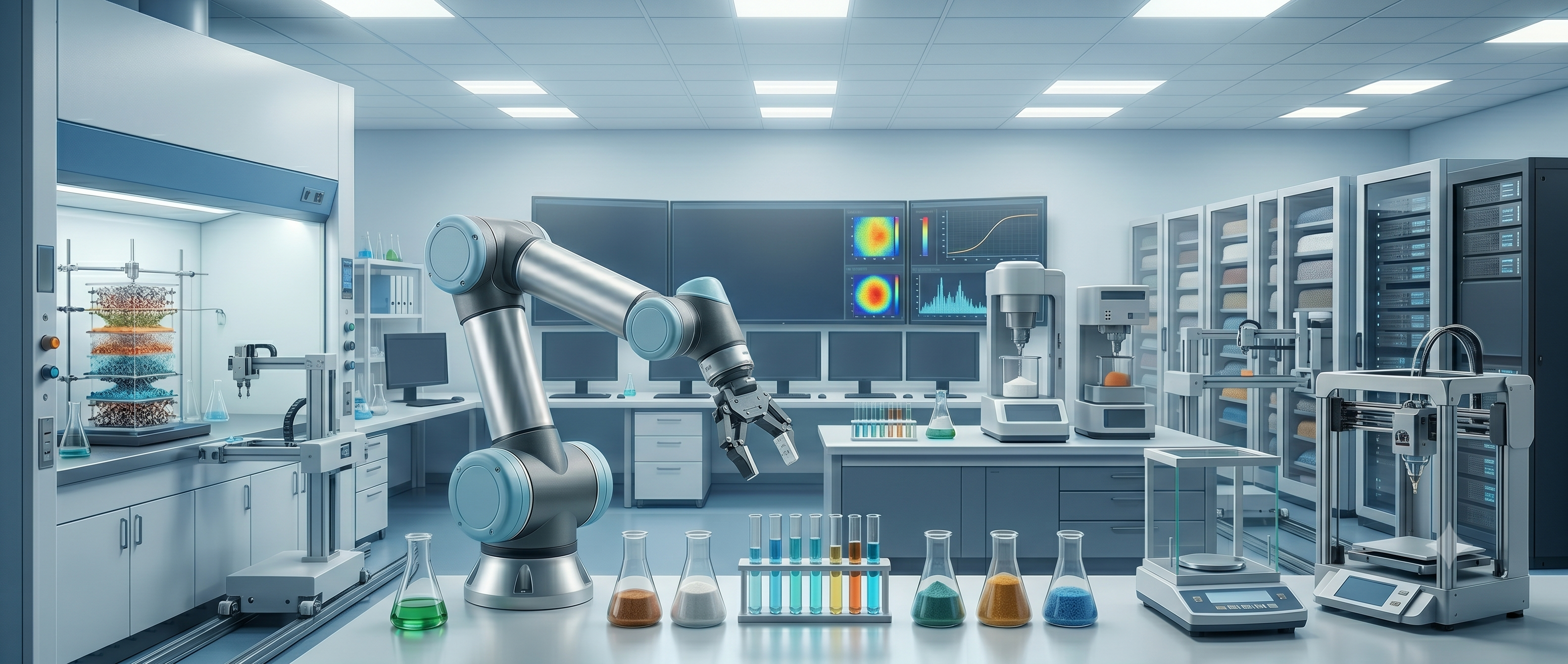 Robot arm in a materials science lab